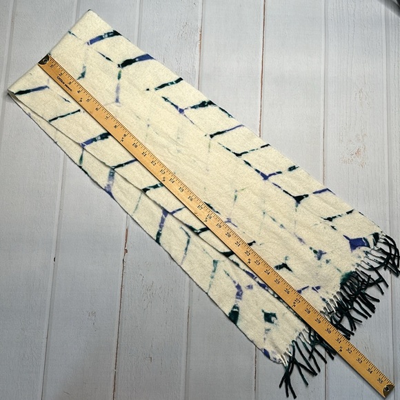 Cashmere scarf hand dyed blue and green - Picture 8 of 13